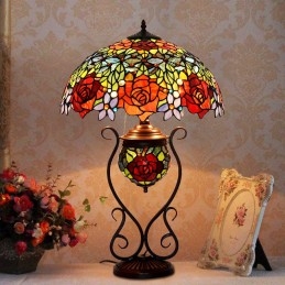 Stolní vitrážová lampa Rose...