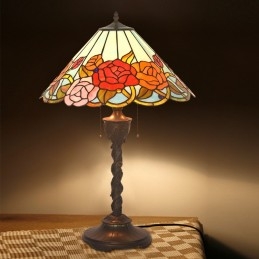 Stolní vitrážová lampa Rose...