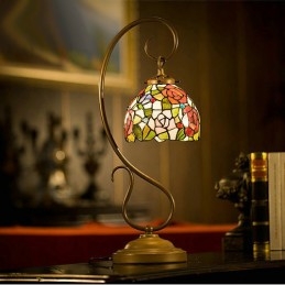 Stolní vitrážová lampa Rose...