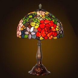 Stolní vitrážová lampa Rose...