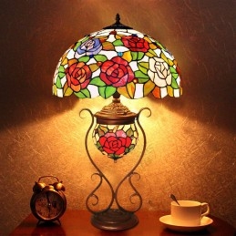 Stolní vitrážová lampa Rose...