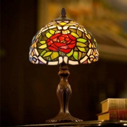 Stolní vitrážová lampa Rose...