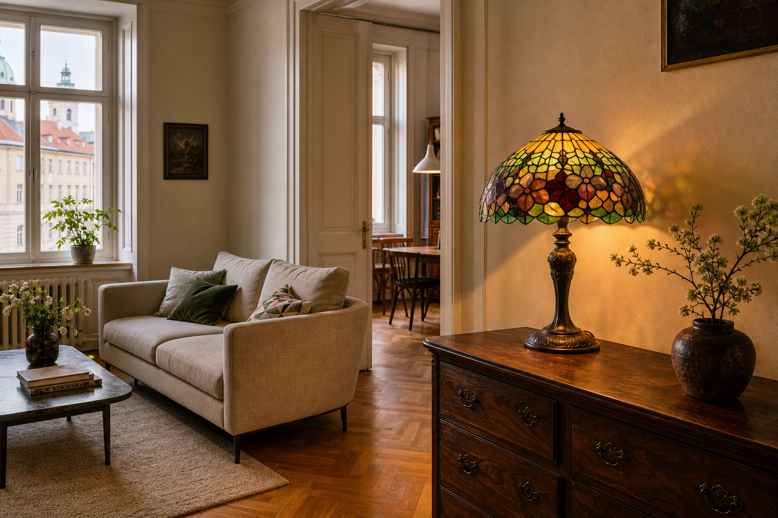Lampy z barevného skla: elegantní světlo pro český domov