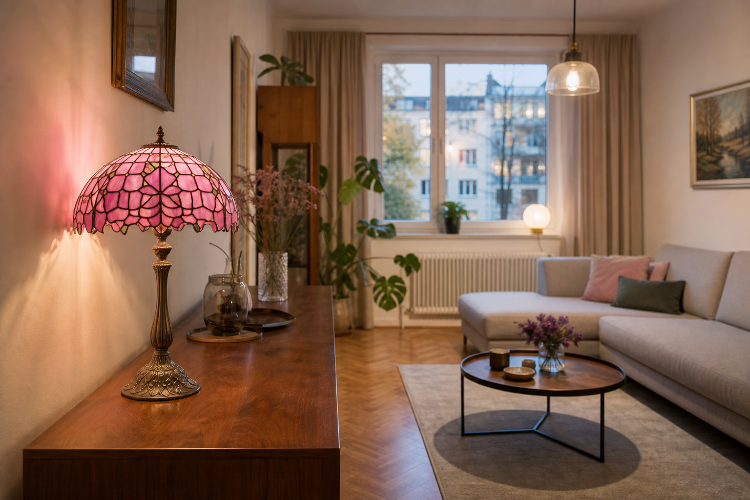 Růžová lampa Tiffany: Jak vnést jemnost a barvu do českého domova bez kýče
